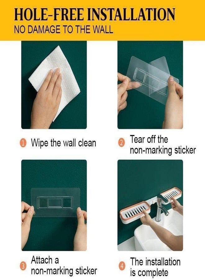 ATHA Punch-free Wall Mounted Rotating Storage Rack Plastic Suction Cup Bathroom Kitchen Storage Rack Organizer Shower Shelf (Multicolor) - Image 4